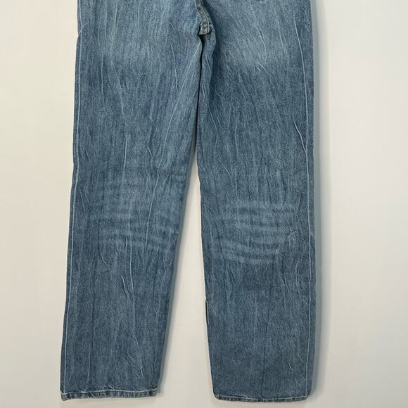 Bershka High Waist Straight Leg Denim Jeans Blue 100% Cotton Size 00 NWT Y2K - Picture 11 of 12